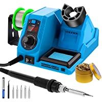 BURNNOVE Estaciones de Soldadura 130W Soldador de Estaño profesional Soldador Eléctrico Pantalla LCD 90-480℃ Bloqueo…